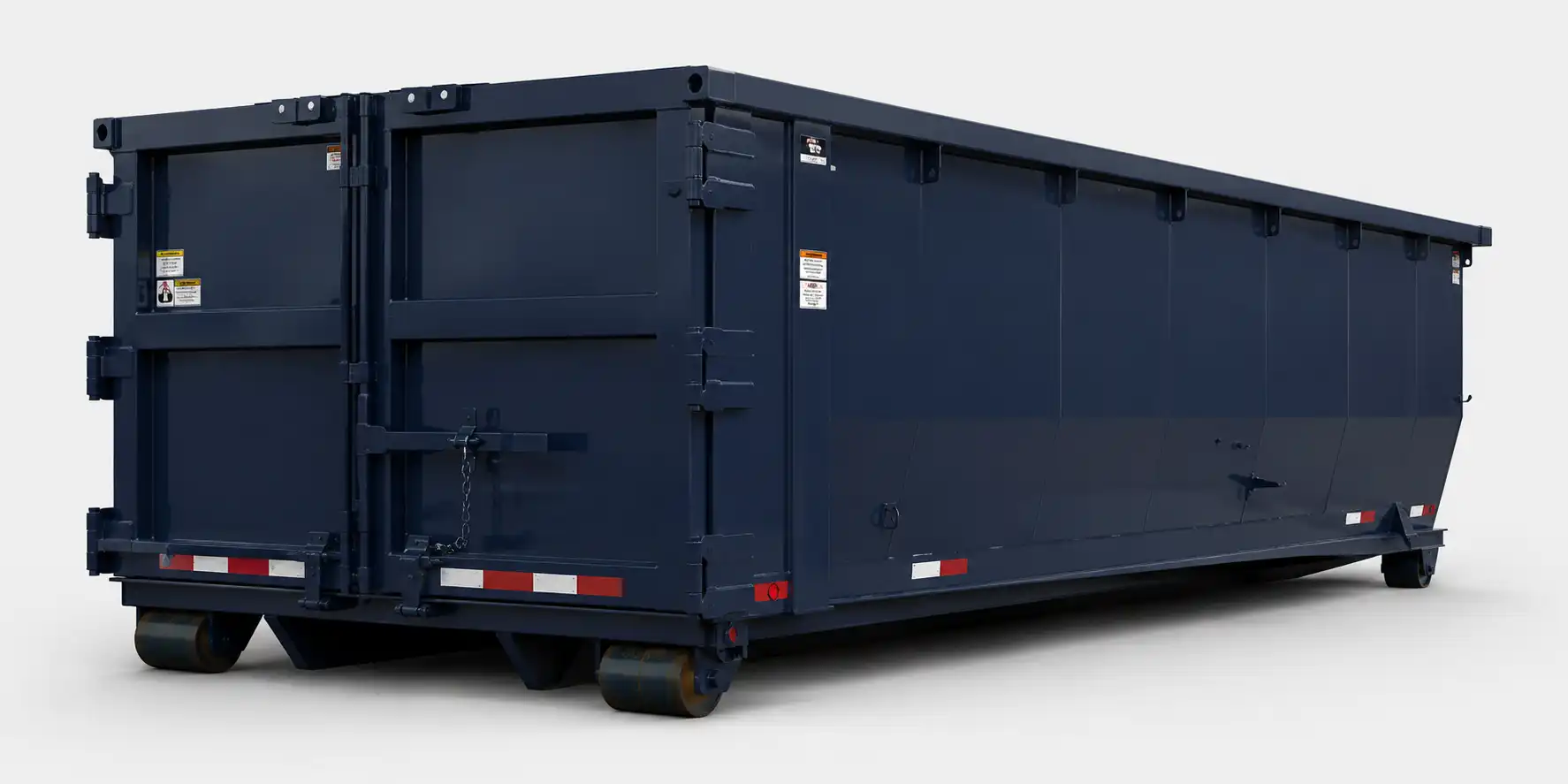 Ridgeline roll-off dumpster positioned on a residential driveway